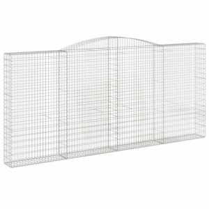 5 db íves horganyzott vas gabion kosár 400x30x180|200 cm