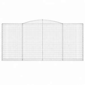 5 db íves horganyzott vas gabion kosár 400x30x180|200 cm