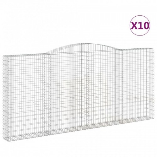 10 db íves horganyzott vas gabion kosár 400x30x180|200 cm