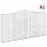 2 db íves horganyzott vas gabion kosár 400x30x200|220 cm