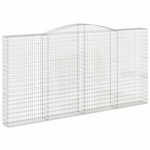 5 db íves horganyzott vas gabion kosár 400x30x200|220 cm