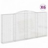 6 db íves horganyzott vas gabion kosár 400x30x200|220 cm