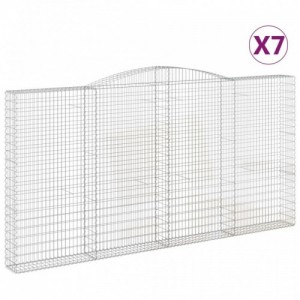 7 db íves horganyzott vas gabion kosár 400x30x200|220 cm