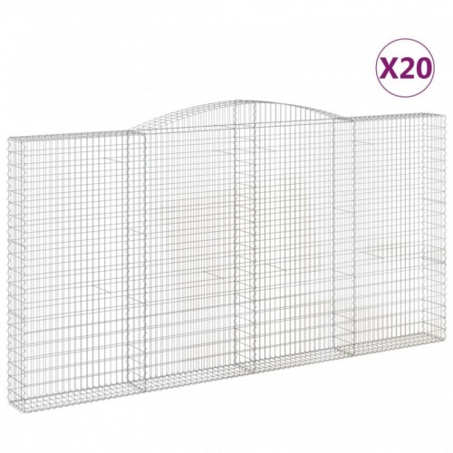 20 db íves horganyzott vas gabion kosár 400x30x200|220 cm