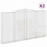 2 db íves horganyzott vas gabion kosár 400x30x220|240 cm