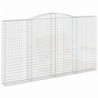 2 db íves horganyzott vas gabion kosár 400x30x220|240 cm