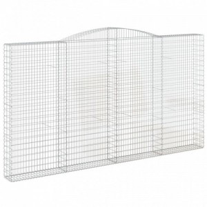 4 db íves horganyzott vas gabion kosár 400x30x220|240 cm