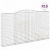 15 db íves horganyzott vas gabion kosár 400x30x220|240 cm