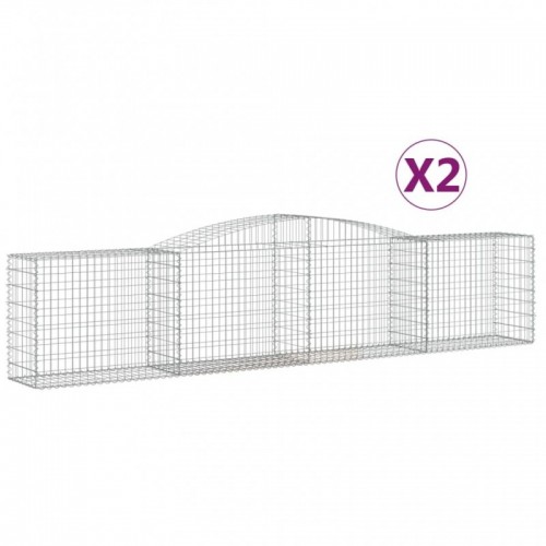 2 db íves horganyzott vas gabion kosár 400x50x80|100 cm