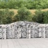 2 db íves horganyzott vas gabion kosár 400x50x80|100 cm