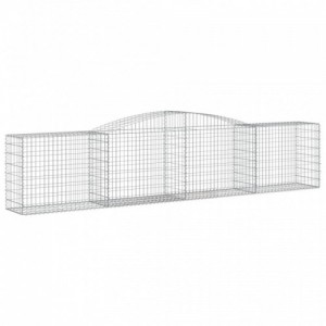 2 db íves horganyzott vas gabion kosár 400x50x80|100 cm