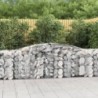 4 db íves horganyzott vas gabion kosár 400x50x80|100 cm