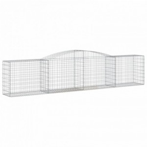 8 db íves horganyzott vas gabion kosár 400x50x80|100 cm