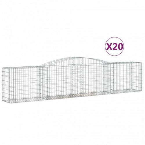 20 db íves horganyzott vas gabion kosár 400x50x80|100 cm