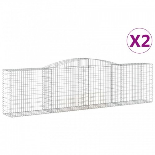 2 db íves horganyzott vas gabion kosár 400x50x100|120 cm