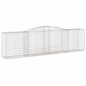 2 db íves horganyzott vas gabion kosár 400x50x100|120 cm