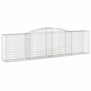 4 db íves horganyzott vas gabion kosár 400x50x100|120 cm