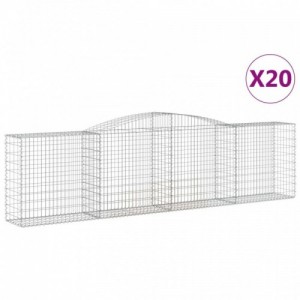 20 db íves horganyzott vas gabion kosár 400x50x100|120 cm