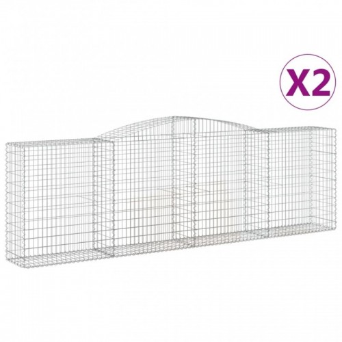 2 db íves horganyzott vas gabion kosár 400x50x120|140 cm