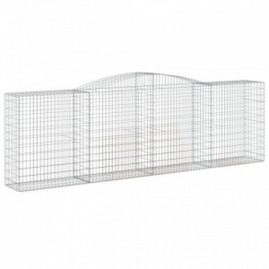 3 db íves horganyzott vas gabion kosár 400x50x120|140 cm