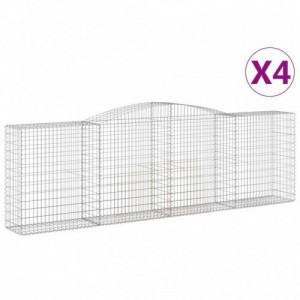 4 db íves horganyzott vas gabion kosár 400x50x120|140 cm