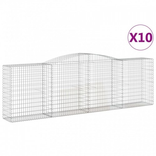 10 db íves horganyzott vas gabion kosár 400x50x120|140 cm