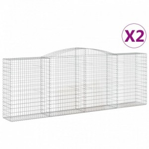 2 db íves horganyzott vas gabion kosár 400x50x140|160 cm