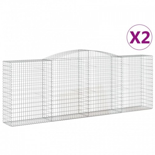 2 db íves horganyzott vas gabion kosár 400x50x140|160 cm