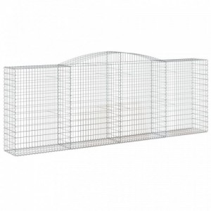 2 db íves horganyzott vas gabion kosár 400x50x140|160 cm