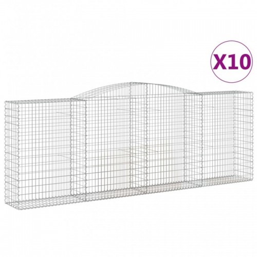 10 db íves horganyzott vas gabion kosár 400x50x140|160 cm