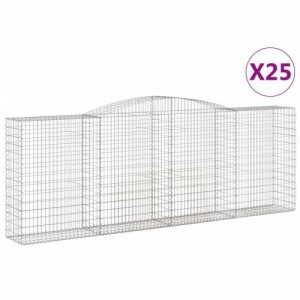 25 db íves horganyzott vas gabion kosár 400x50x140|160 cm