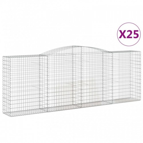 25 db íves horganyzott vas gabion kosár 400x50x140|160 cm