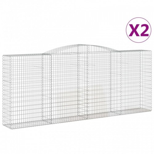 2 db íves horganyzott vas gabion kosár 400x50x160|180 cm