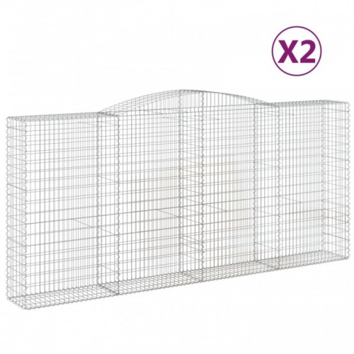 2 db íves horganyzott vas gabion kosár 400x50x180|200 cm