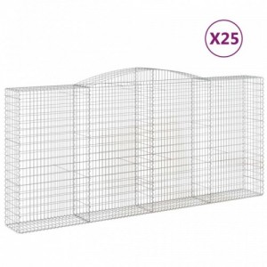 25 db íves horganyzott vas gabion kosár 400x50x180|200 cm