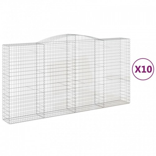 10 db íves horganyzott vas gabion kosár 400x50x200|220 cm