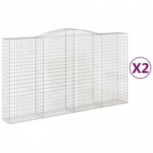 2 db íves horganyzott vas gabion kosár 400x50x220|240 cm