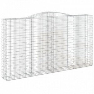 3 db íves horganyzott vas gabion kosár 400x50x220|240 cm