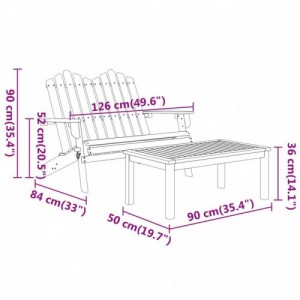 5 részes tömör akácfa kerti Adirondack ülőgarnitúra