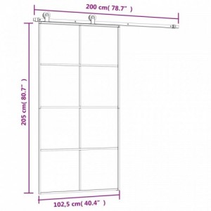 ESG üveg-alumínium tolóajtó fémszerelvény-szettel 102,5x205 cm