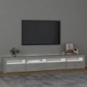 Betonszürke TV-szekrény LED-lámpákkal 240x35x40 cm