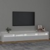 Magasfényű fehér TV-szekrény LED lámpákkal 240 x 35 x 40 cm
