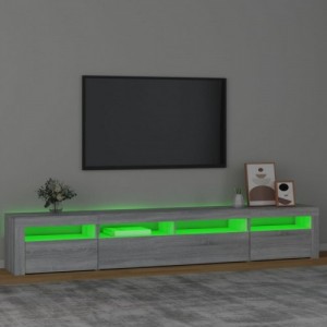 Szürke sonoma színű TV-szekrény LED-lámpákkal 240x35x40 cm