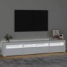 Fehér TV-szekrény LED-lámpákkal 210x35x40 cm