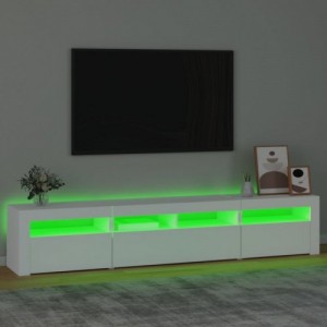 Fehér TV-szekrény LED-lámpákkal 210x35x40 cm