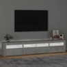 Betonszürke TV-szekrény LED lámpákkal 210x35x40 cm