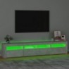 Betonszürke TV-szekrény LED lámpákkal 210x35x40 cm