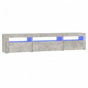 Betonszürke TV-szekrény LED lámpákkal 195x35x40 cm