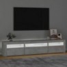 Betonszürke TV-szekrény LED lámpákkal 195x35x40 cm