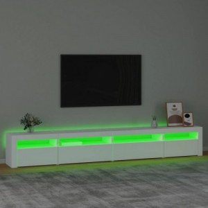 Fehér TV-szekrény LED-lámpákkal 270x35x40 cm
